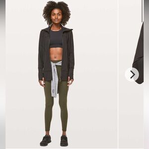 Lululemon In Stride Jacket Long Silvertone dual zipper Black size 10